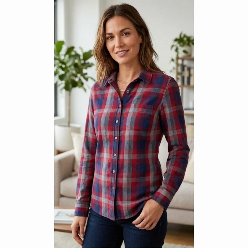 {Tommy Hilfiger} Plaid Button Down Shirt - Picture 1 of 14